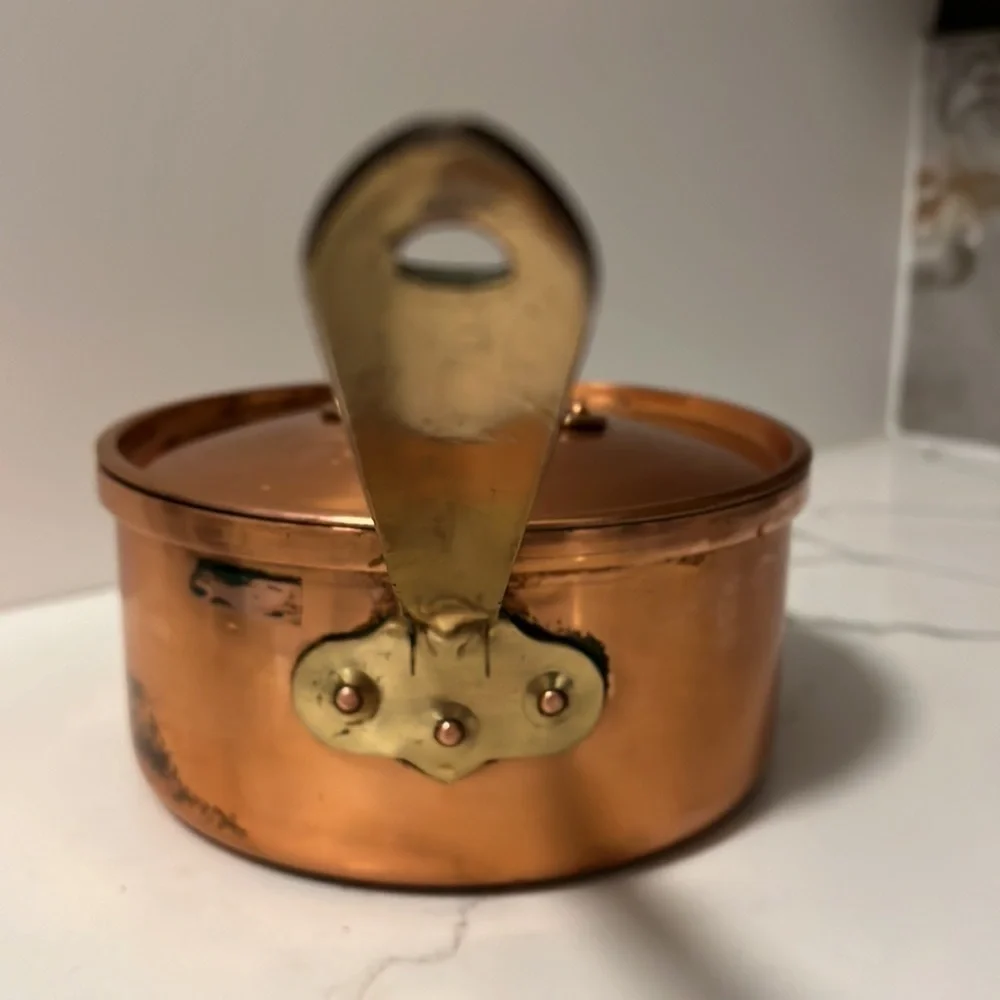 2.5Q Copper Sauce Pan Pot with Lid